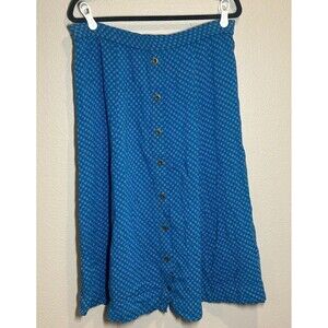 Vintage Carole Little Ditzy Boho Patterned Cottage Core Button Skirt Size 14